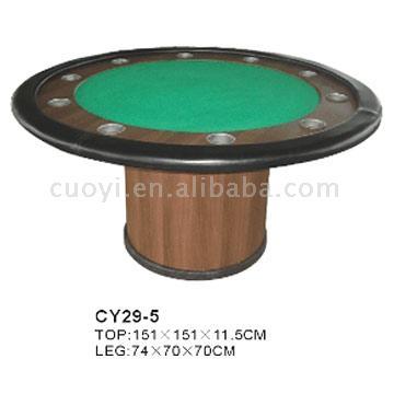 58" Round Poker Table with Wooden Legs