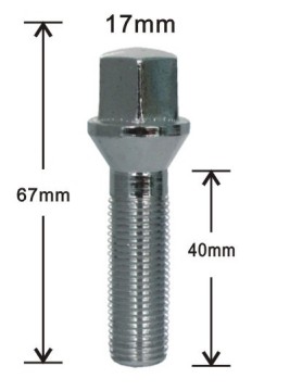 17mm hex lug bolts