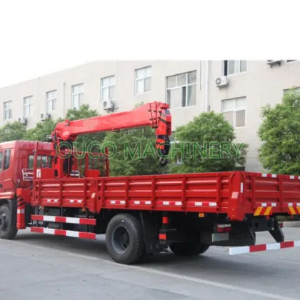 China Flatbed Truck with Crane 8 Ton 10 Ton Truck Mounted Crane Hiab Palfinger Telescopic Boom