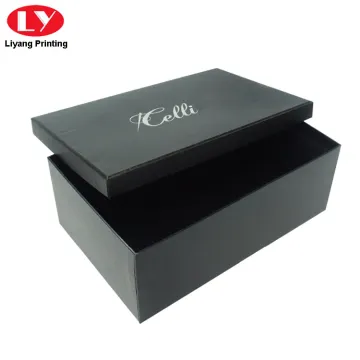 Custom Luxury Matte Black Shoe Box with Lid