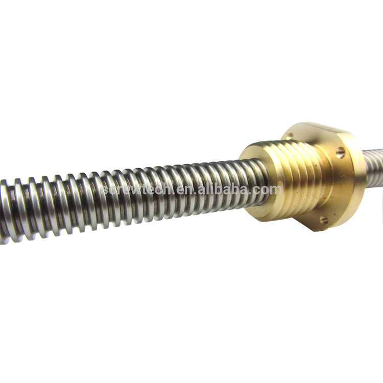 Stainless steel lead screw with brass nut