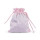 drawstring satin bag with lace in middle