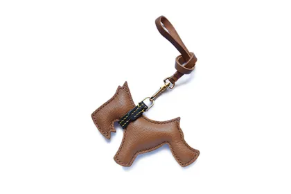 Schnauzer Dog Handmade Leather Car Keychain