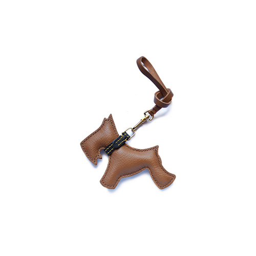 Schnauzer Dog Handmade Leather Car Keychain