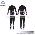 Custom Stripes အနက်ရောင် Sublimated Cheer Uniforms