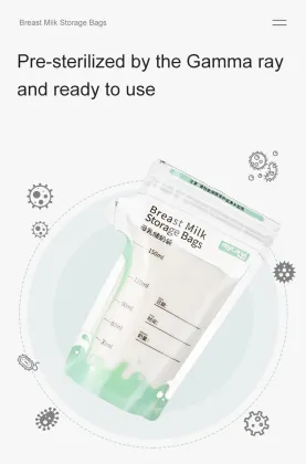 Milk Storage Bag - New Fashion Design, Customizable Capacity, Hot Sell, Sterilized Breast Milk Storage Bag