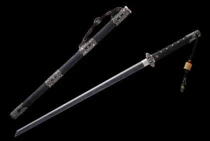 Tang Dynasty Sword Tang Dao White Copper Carving