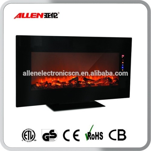 35" black LED tabletop and wall mounted electric fireplace