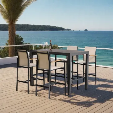 Hot-Sale Commercial Outdoor Aluminum Bar Set with Stool, Table and Chairs