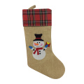 Bas de Noël de style écossais avec motif bonhomme de neige