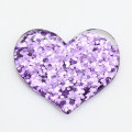 36MM Resina Bling Glitter Star Cabochon Cuore Resina Flatback Stella Cuore Cabochon Magici Glitter Star Risultati Cuore