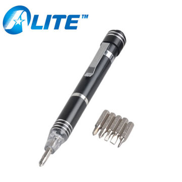 6 in 1 Pen Shape Precision Pocket Screwdriver with LED Light