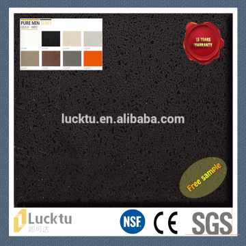 NSF Certified Safe Material pure black Man made Quartz Slab