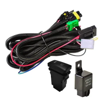 12V LED Fog Lamp Switch with Wiring Harness for Toyota Hilux/Vigo/Revo Retrofit