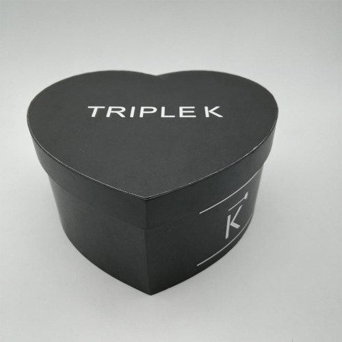 Custom Heart Flower Paper Black Gift Box