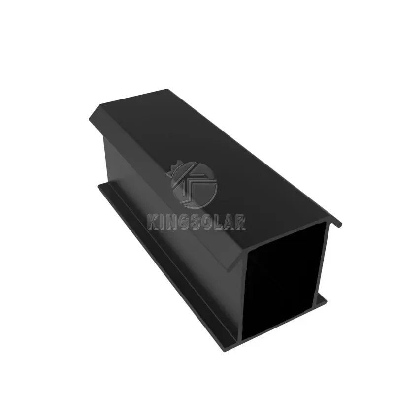 Black and Silver Rail Aluminum for Solar Panel Mounting System