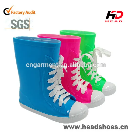 2015 fashionable kids pvc transparent rain boots