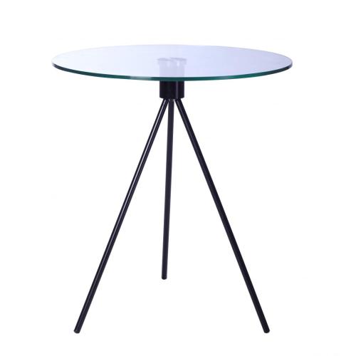 Classic round glass side coffee tables