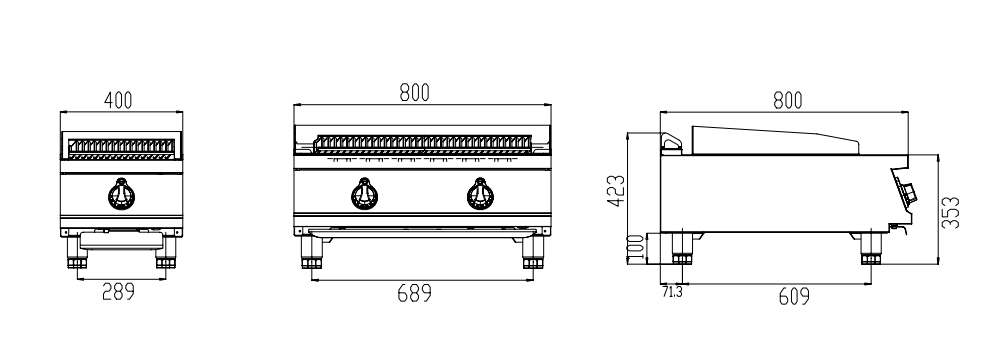 commercial grill oven combo