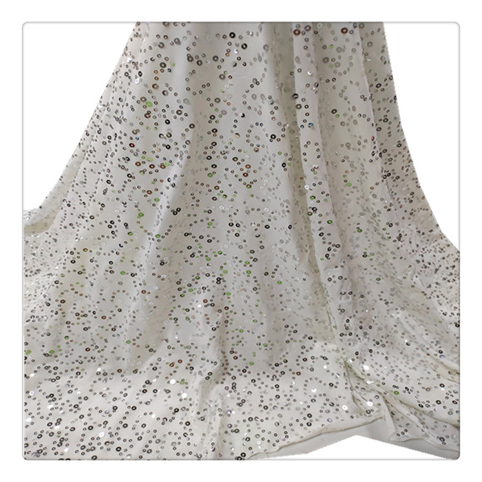 fabrics for clothing summer luxury lace fabric 2022 evening fabric white tulle lace with beads