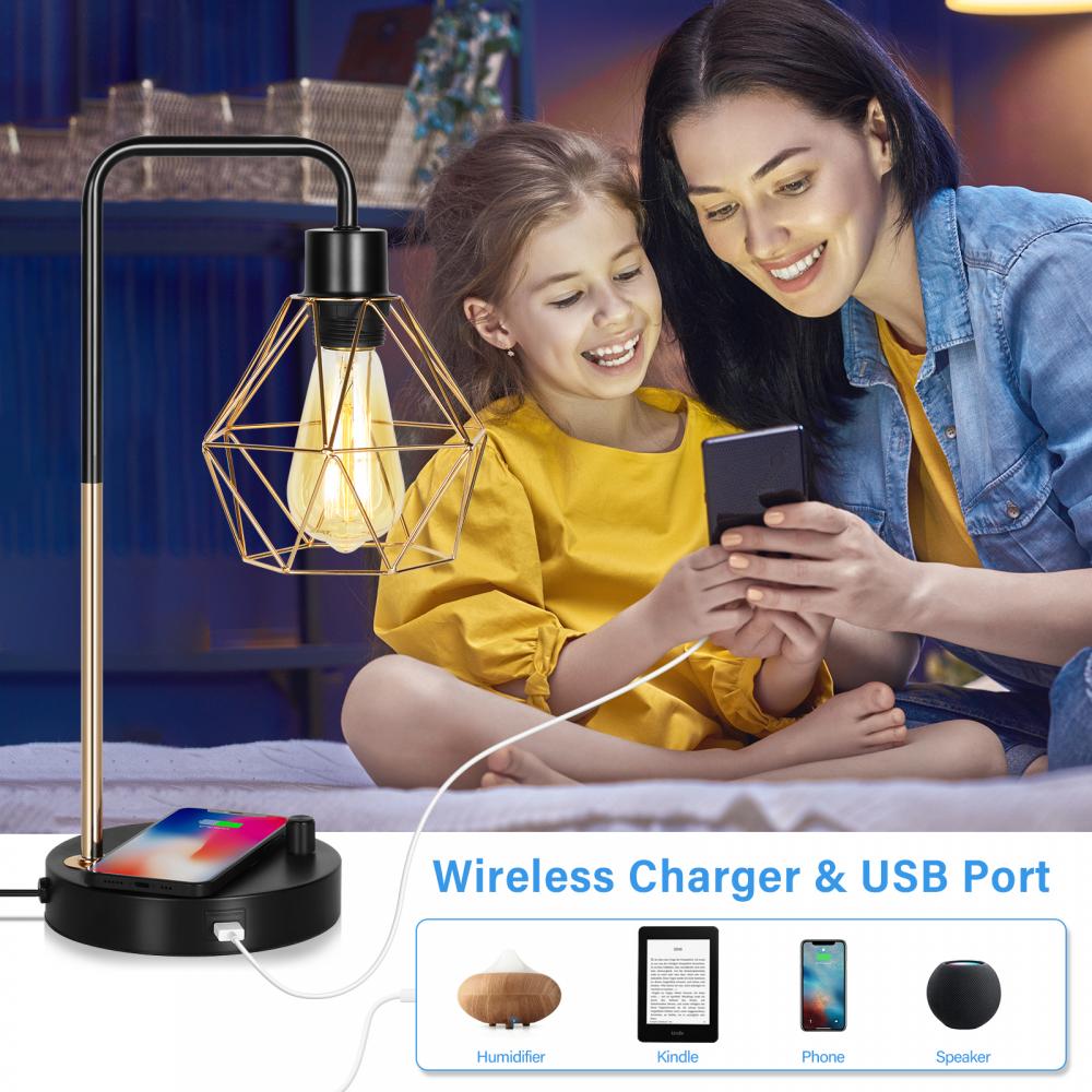 Table Lamp With Wireless Charger