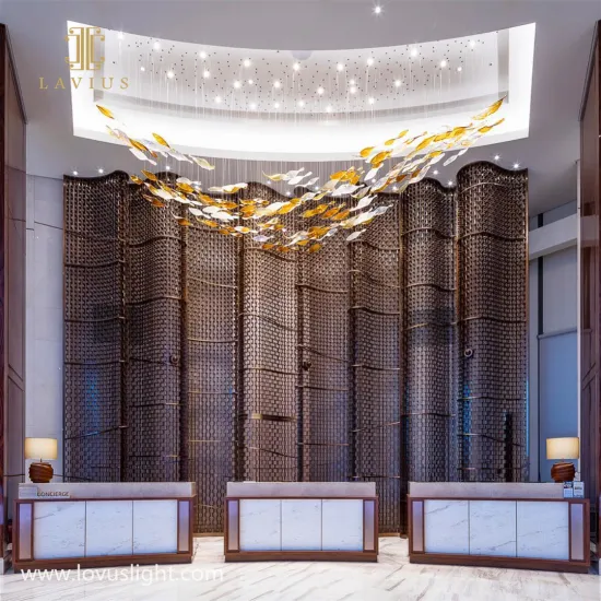 2022 popular carp shape creative chandelier hotel lobby chandelier hall chandelier banquet hall chandelier