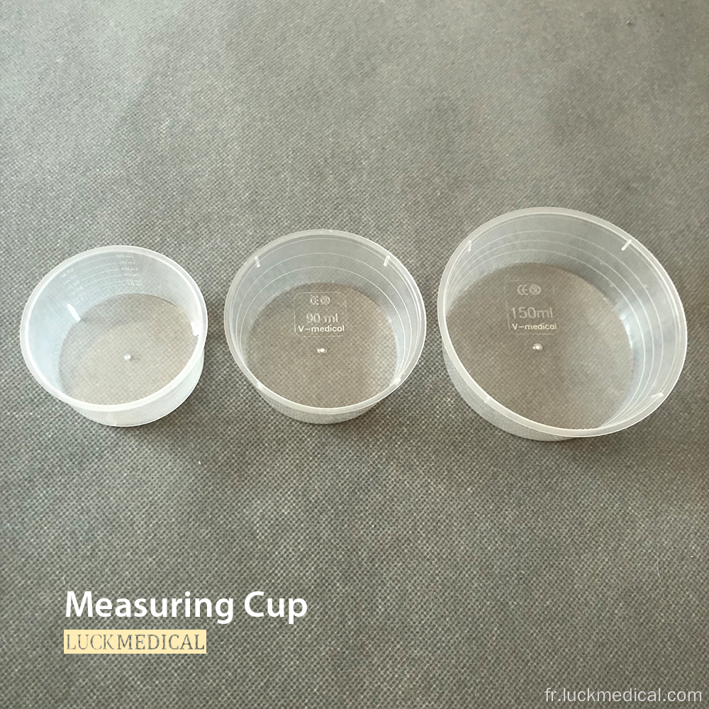 Cup de mesure en plastique jetable GRADE MÉDICAL 50 ml