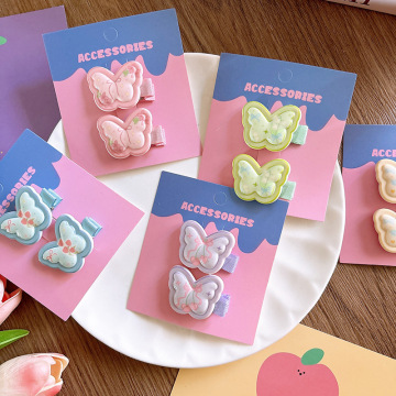 Candy Couleur Cartoon Butterfly Hair Clip pour les filles coréennes mignonnes