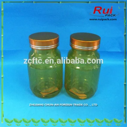 Transparent yellow PET medicine pills bottle 100ml 200ml 250ml 300ml