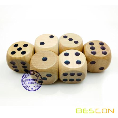 Top Quality Round Wooden Dice 30MM with Standard Dots