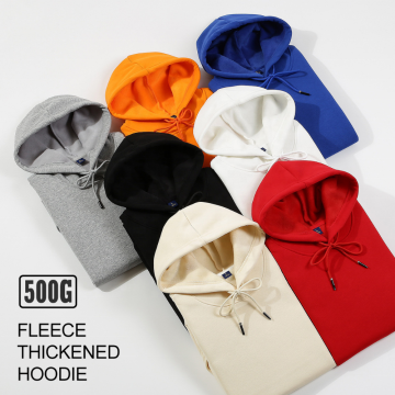 Custom Blank Hoodie Plus Size 480g Fleece Cotton Pullover Unisex