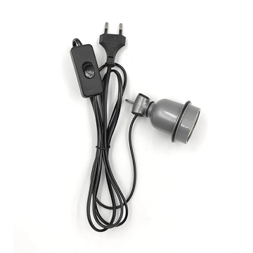 EU Standard 0.75mm Wire Plug 303 Switch Round E27 Waterproof High Temp Resistant Ceramic Lamp Holder