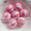 Perline circolari di anguria tonde a strisce in resina rosa da 12 mm Perline distanziali allentate fai-da-te per collana