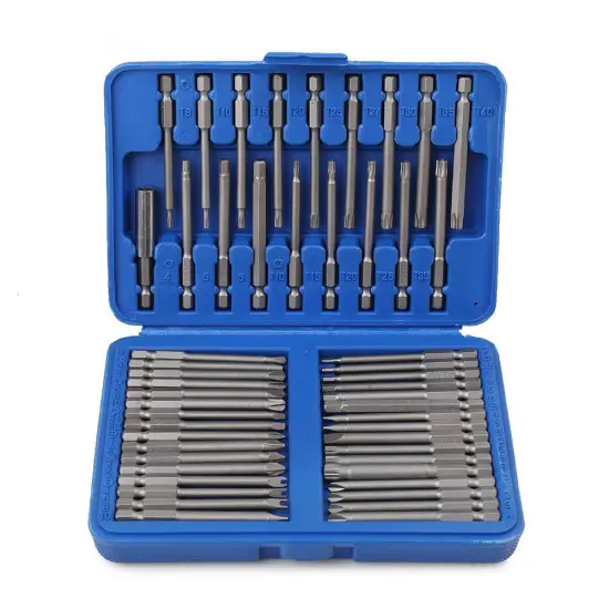 50-Piece CRV Steel 1/4 Inch T10, T15, T20, T25, T30 Torx Y-Shape Hex Screwdriver Bit Set