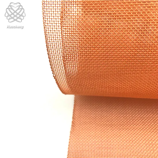 250 Mesh Pure Red Copper Infused Woven Wire Mesh Cloth for EMI Shielding