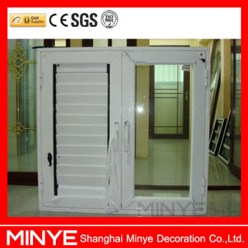 glass PVC window with shutter by manual