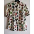 Men Casual Silk Cotton Short Sleeve Shirt