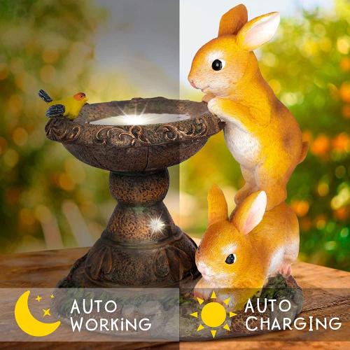 Garden Art Outdoor for All Seasons Solar Light Rabbit Garden Statues Manufactory