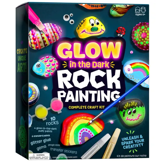 Glittering Easter Gift: Kids' Rock Painting Kit with Customizable Arts & Crafts for Boys and Girls (Ages 4-12)