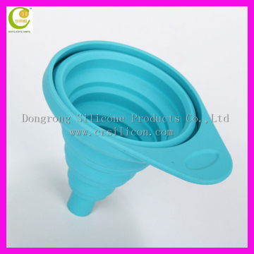 Factory customized silicone foldable collapsible funnel / multi-functional kitchen oil funnel