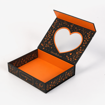 Custom Foldable Gift Box with Heart Window Design
