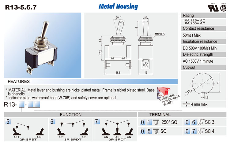 Waterproof Toggle Switches