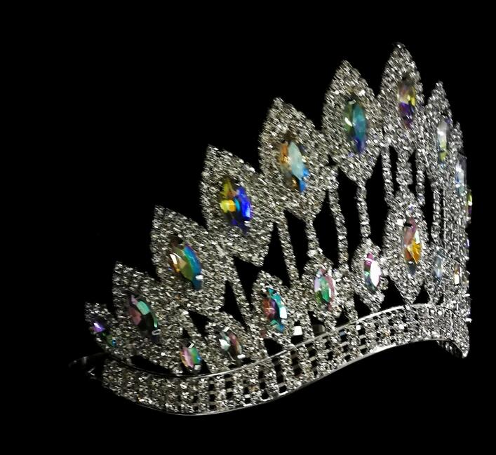 AB Stone Curve Adjustable Band Pageant Crown