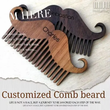 Wholesale Private Label Natural Wooden Beard Comb: Perfect Tool for Beard and Mustache Grooming