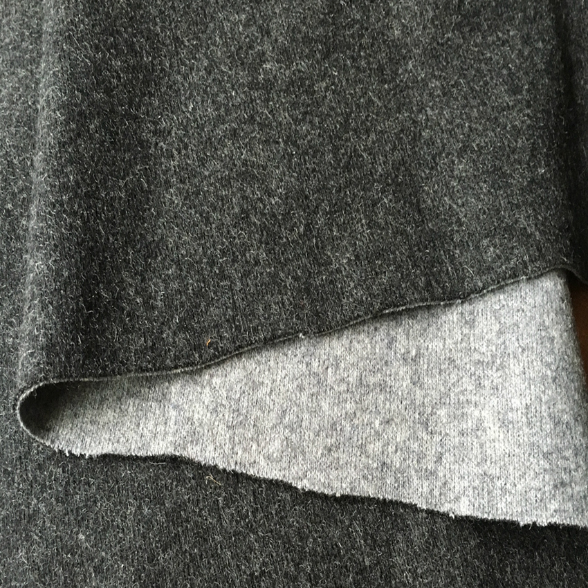 Knitted wool polyester double face fabric
