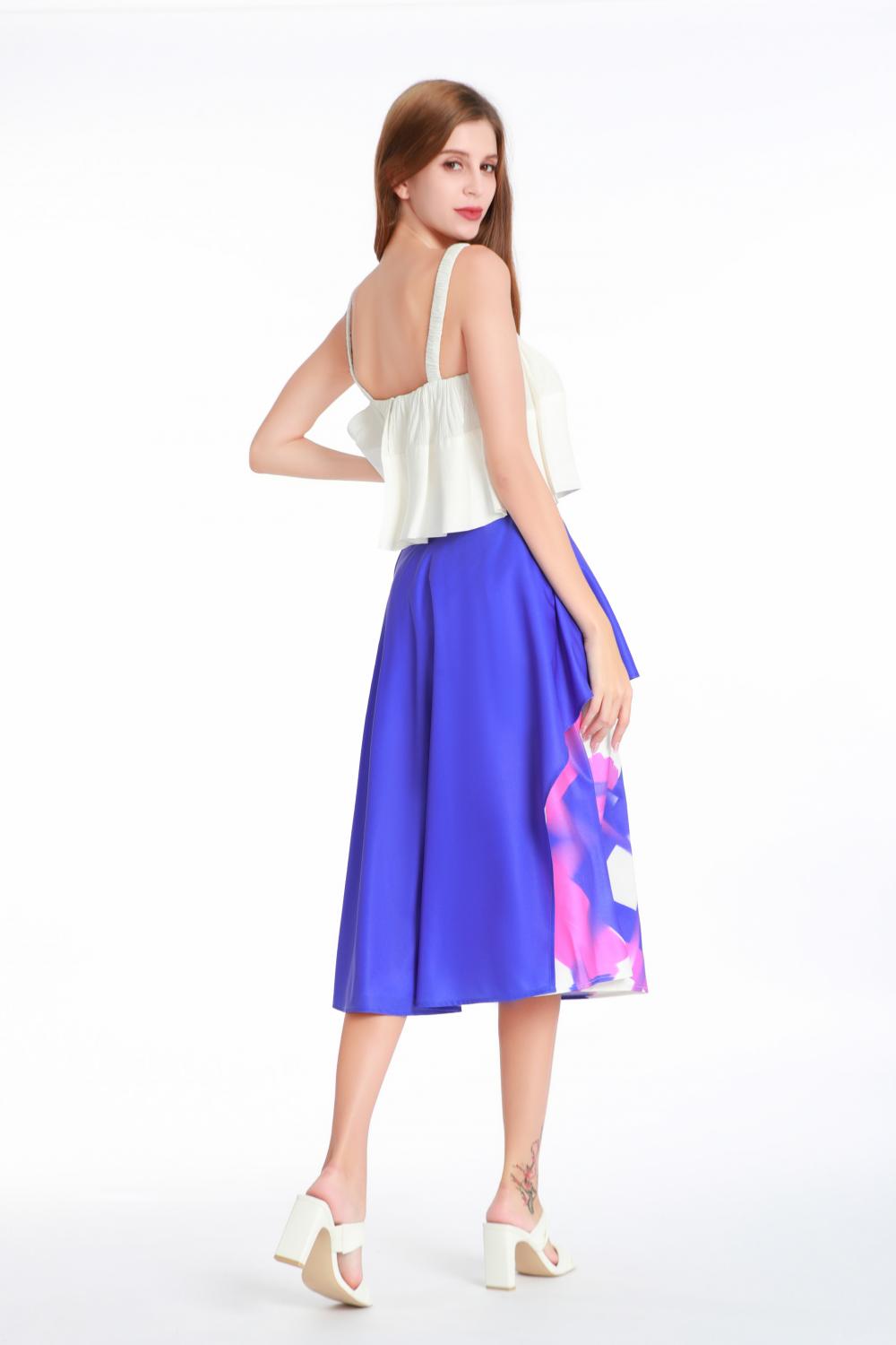 Satin Printed Mermaid Skirt