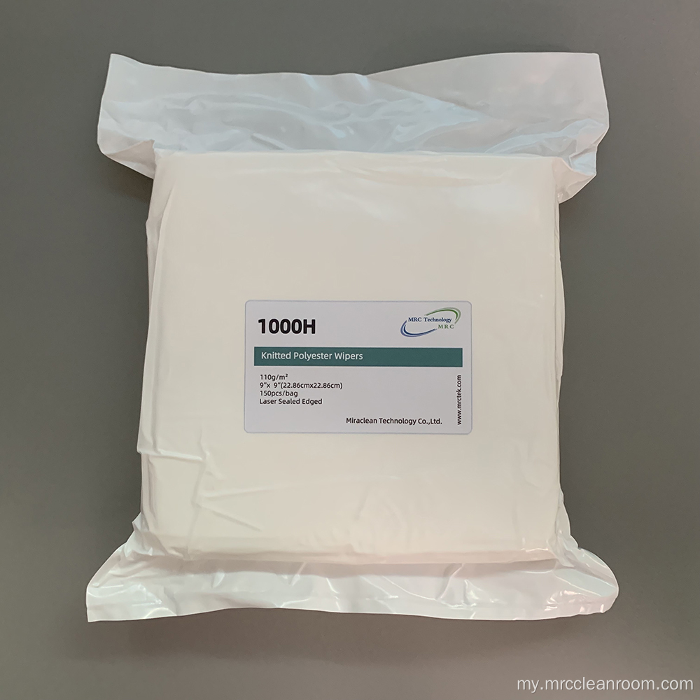 1000h lint အခမဲ့ antibacterial polyester cleanroom သုတ်
