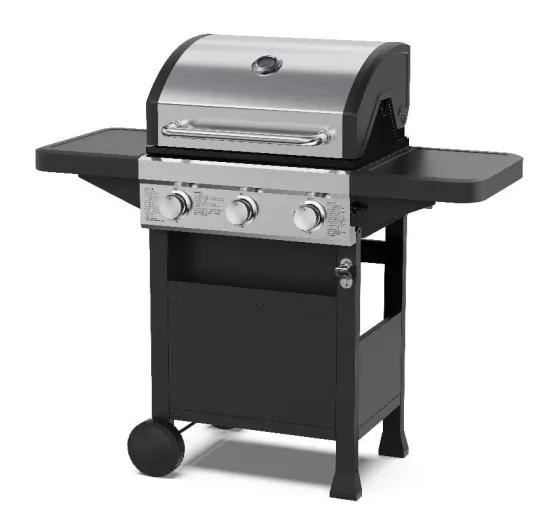 Atlanta 3 Burner Gas Grill with Side Shelf for Outdoor Cooking Kitchen