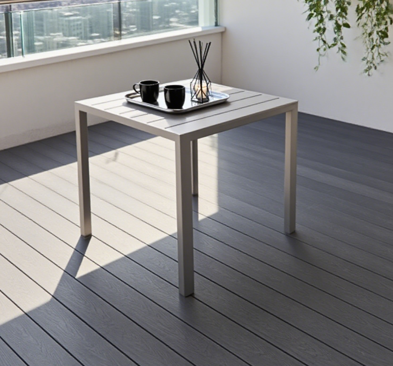 Square alum-plastic wood table