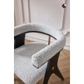 Silla de comedor de boucle de crema de cordero de madera